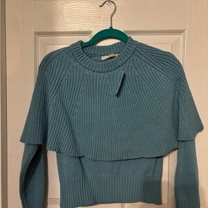 LOFT Blue Ribbed Crew Neck Sweater